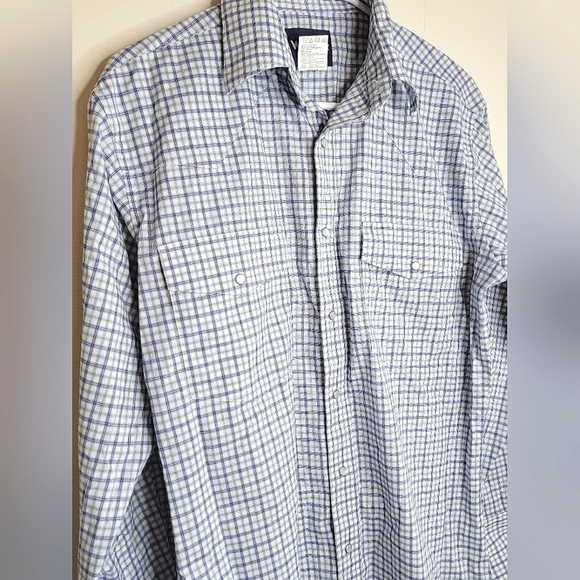 Men's Wrangler Pearl Snap Button Down Plaid Long Sleeve, size Medium M - Picture 2 of 4